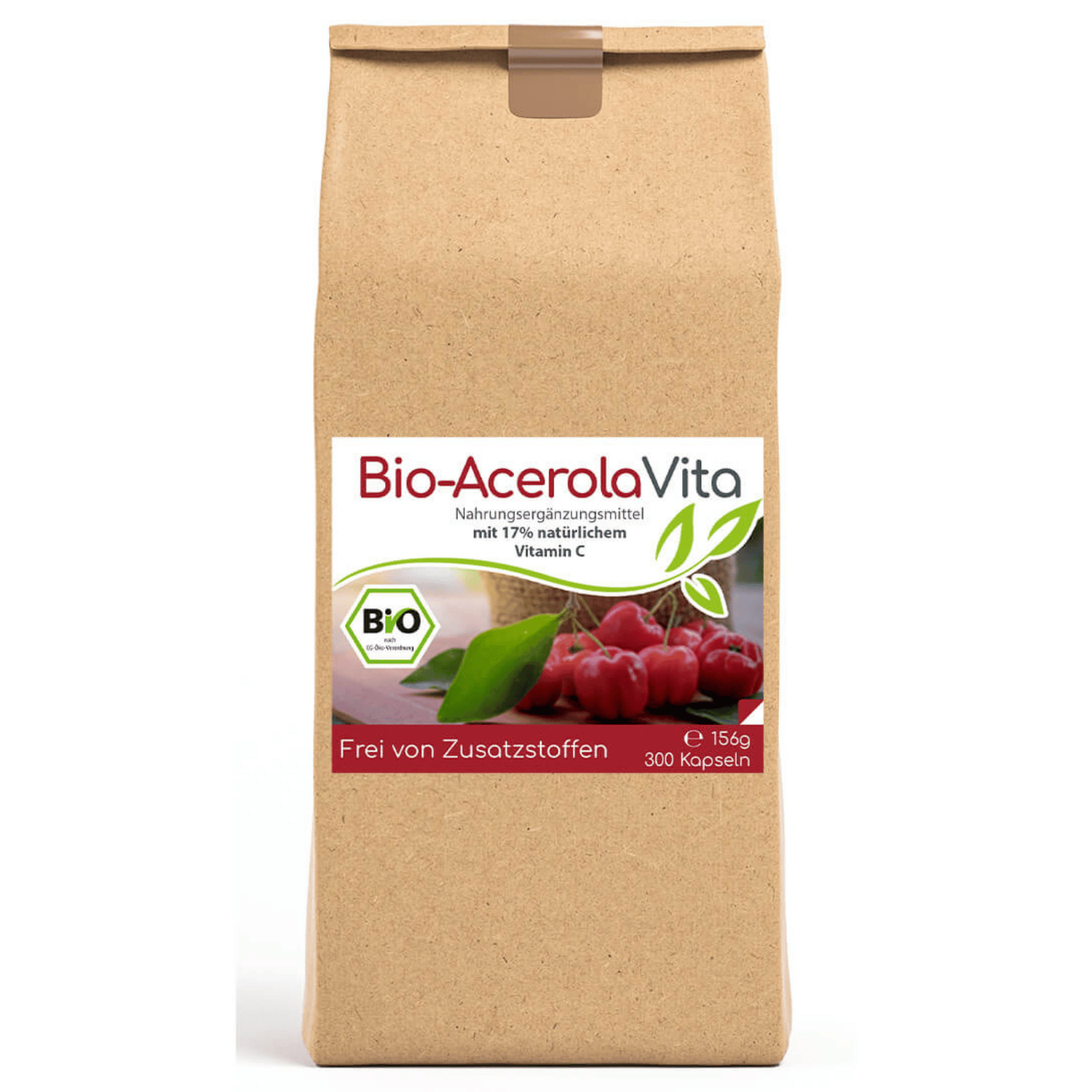 Bio-Acerola Vita (natürliches Vitamin C) 300 Kapseln Vorratsbeutel