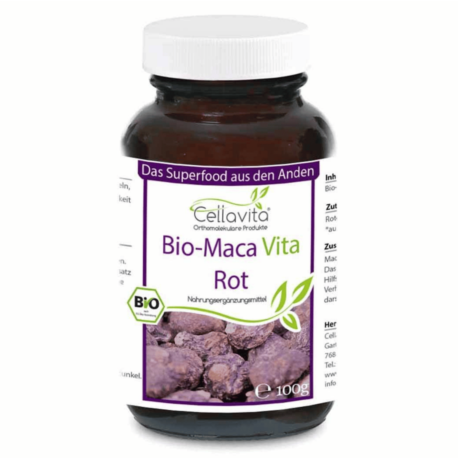 Bio-Maca Vita rot - 100 g Pulver im Glas