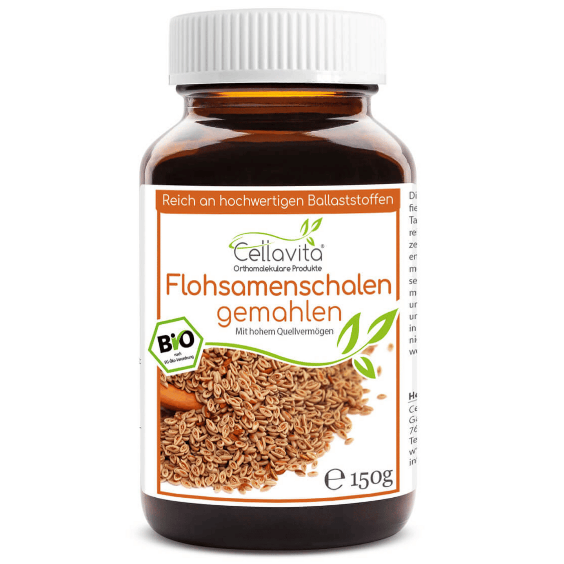 Bio Flohsamenschalenpulver (gemahlen) 150g im Glas