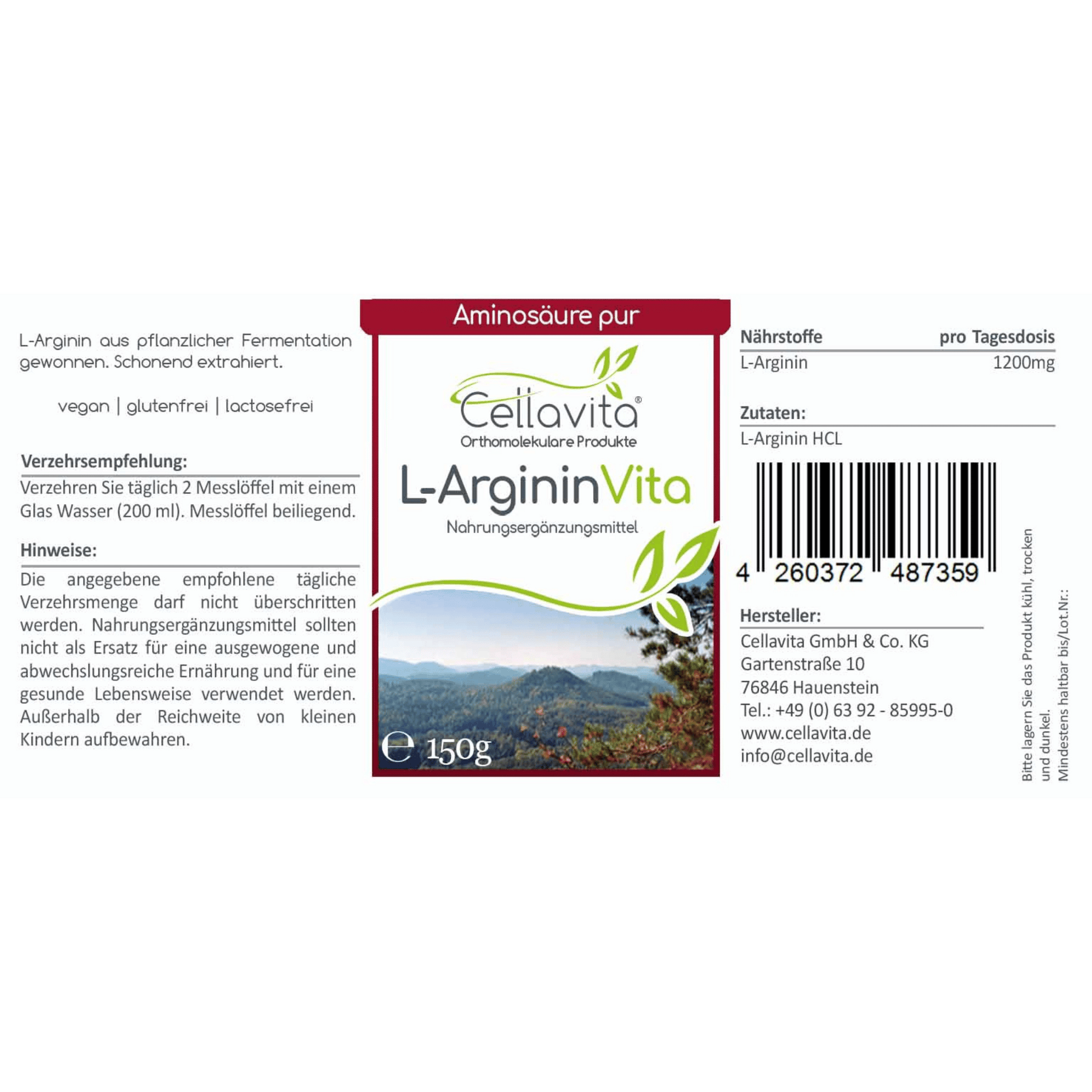 L-Arginin Vita 150g im Glas